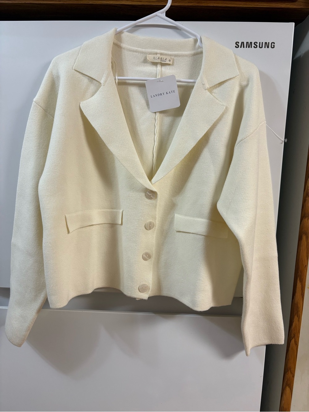 ILLA ILLA Cream Notched-Collar Blazer Jacket